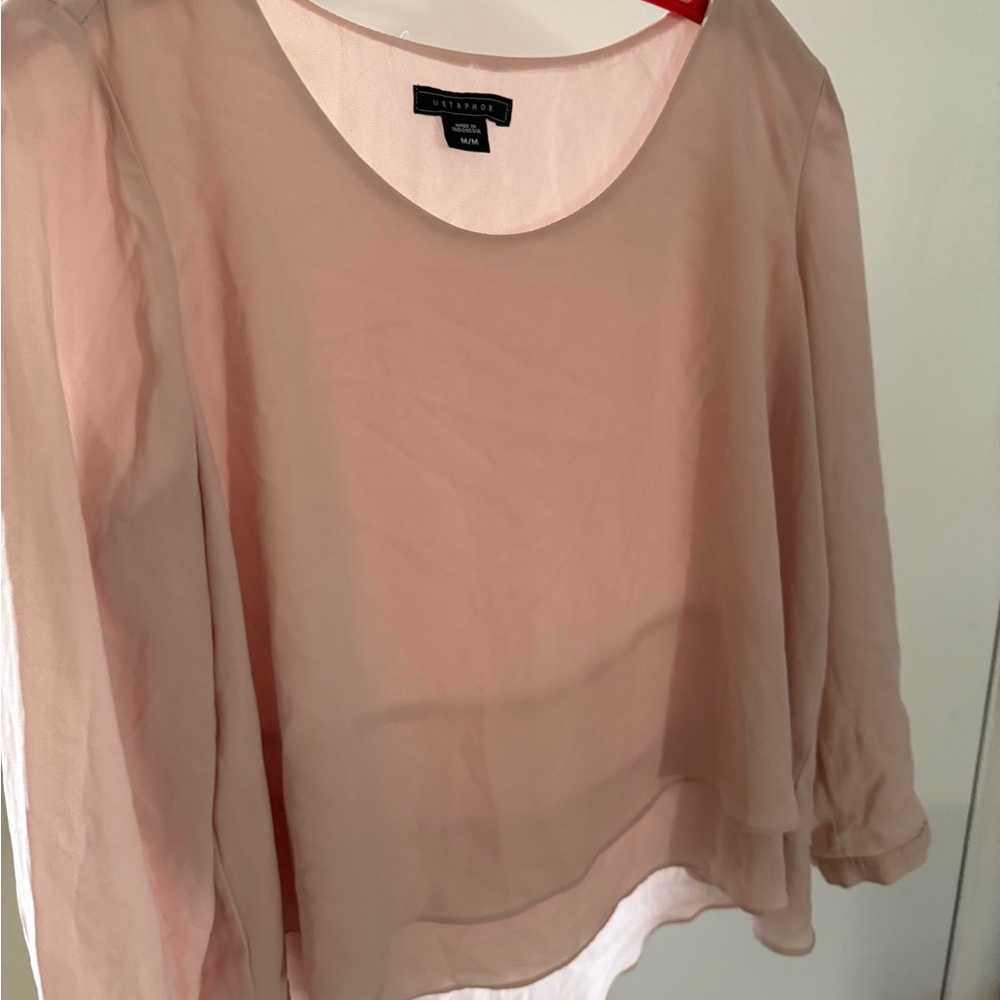 Metaphor Light Pink Sheer Blouse